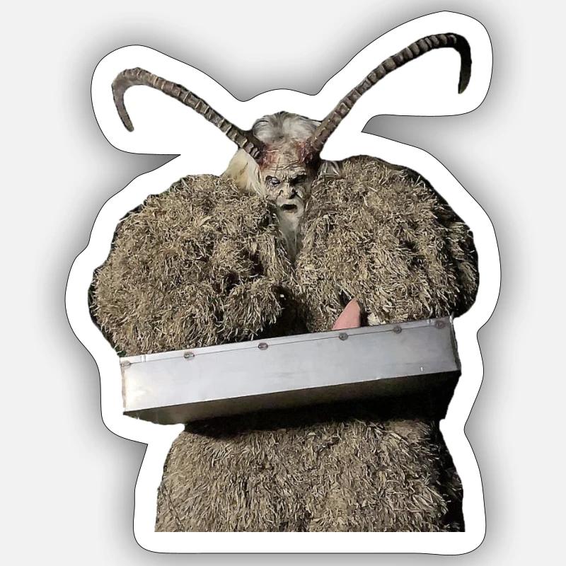 Percht022 - Sticker Größe S (10 x 10 cm) - Mattweiß