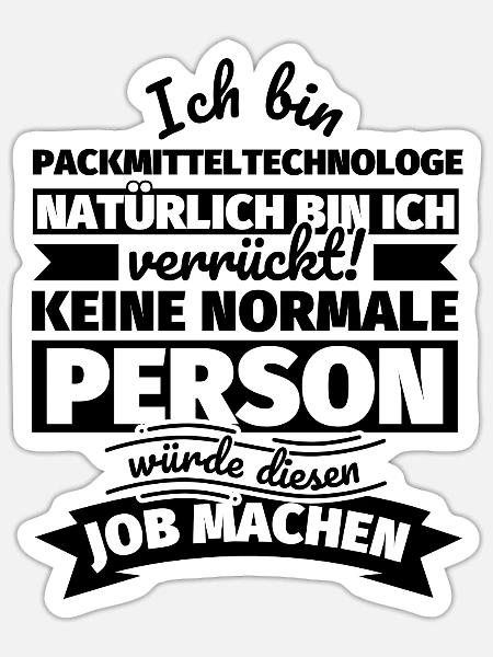 Packmitteltechnologe Geschenke - Sticker Größe S (10 x 10 cm) - Mattweiß