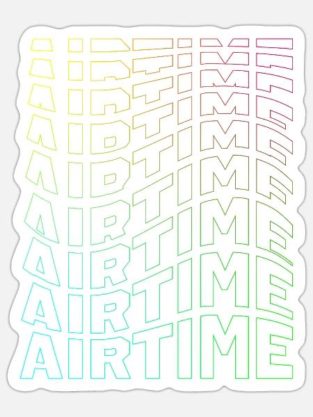 airtime textblock hollow wave rainbow - Sticker Größe S (10 x 10 cm) - Mattweiß