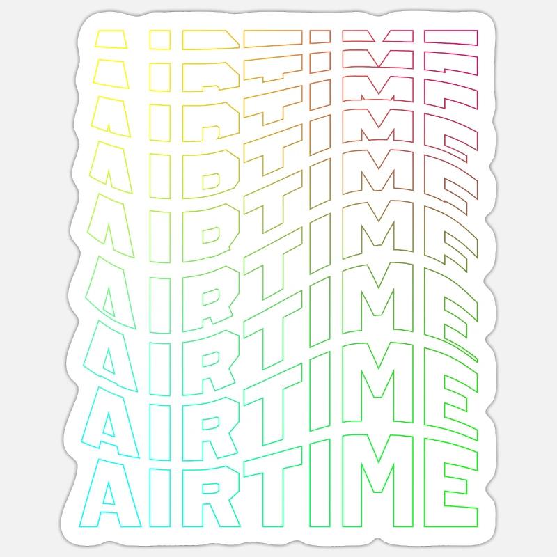 airtime textblock onde creuse arc-en-ciel Sticker taille S (10 x 10 cm)