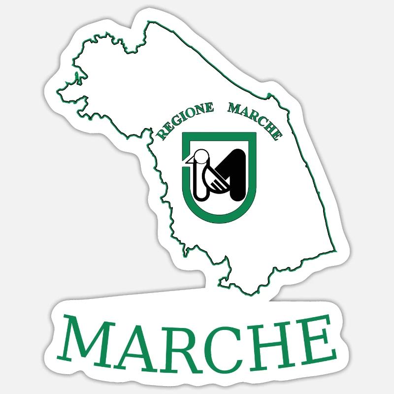 marche - Sticker formato S (10 x 10 cm) - bianco opaco