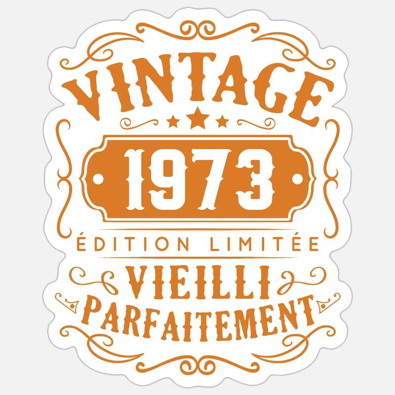 Vintage 1973 Edition Limitée - Sticker taille S (10 x 10 cm) - blanc mat