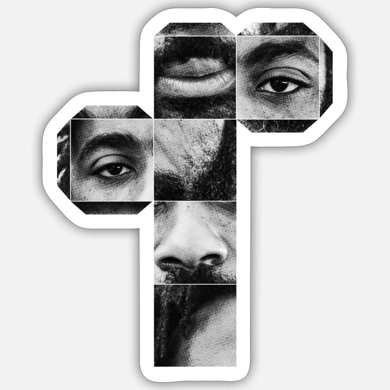 Portrait Cube - Sticker Größe S (10 x 10 cm) - Mattweiß