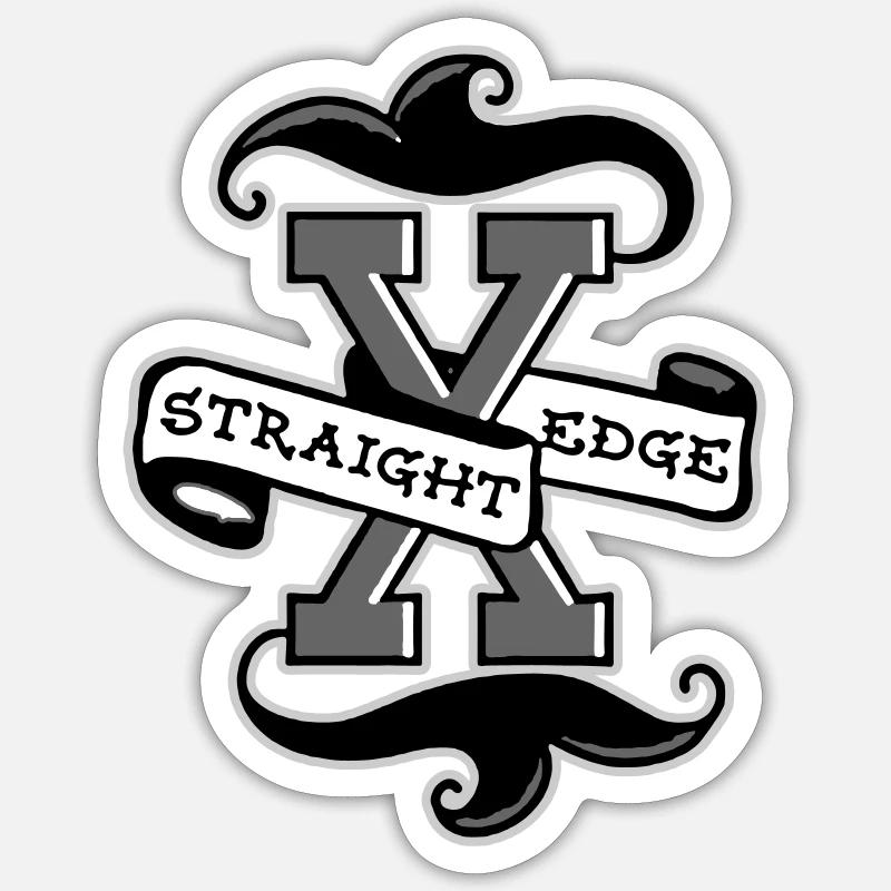 STRAIGHT EDGE 2 - Sticker Größe S (10 x 10 cm) - Mattweiß