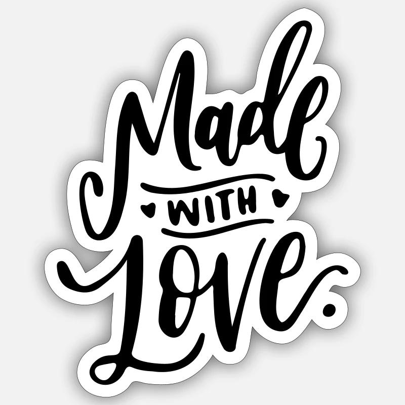 made with love - Sticker size S (10 x 10 cm) - white matte