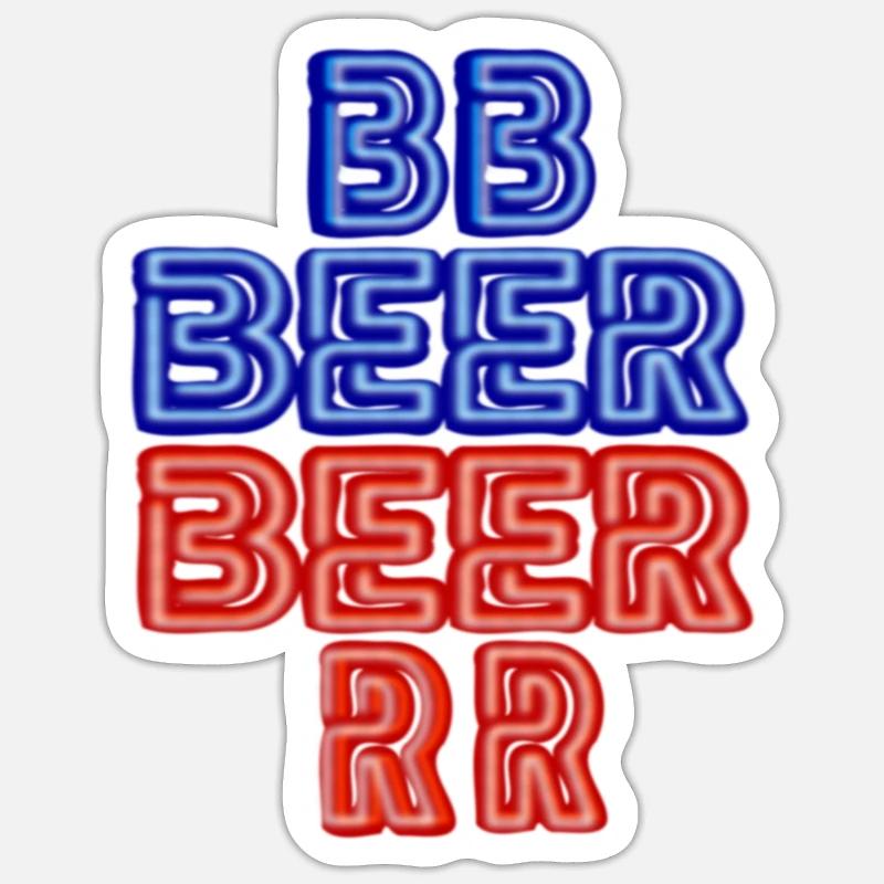 BEER - Sticker size S (10 x 10 cm) - white matte