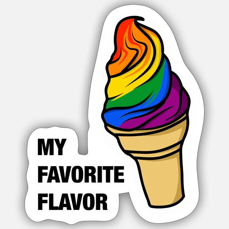 Lieblingssorte Eis LGBTQ+ Sticker Größe S (10 x 10 cm)