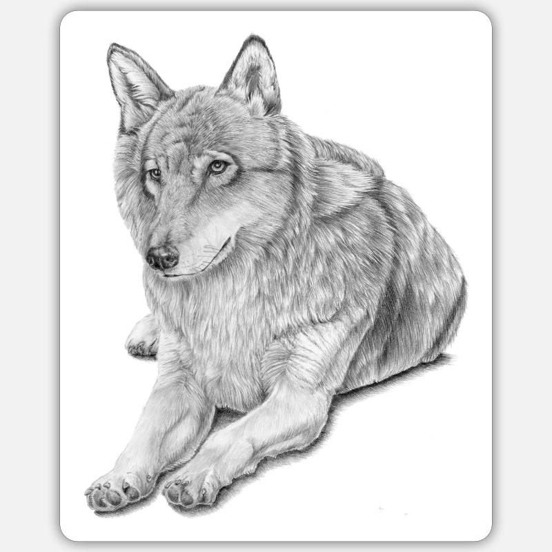 Wolf sticker - Sticker size S (10 x 10 cm) - white matte