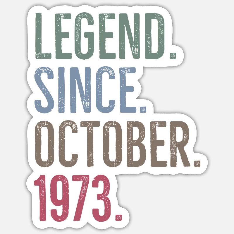 Légende depuis octobre 1973 - Sticker taille S (10 x 10 cm) - blanc mat