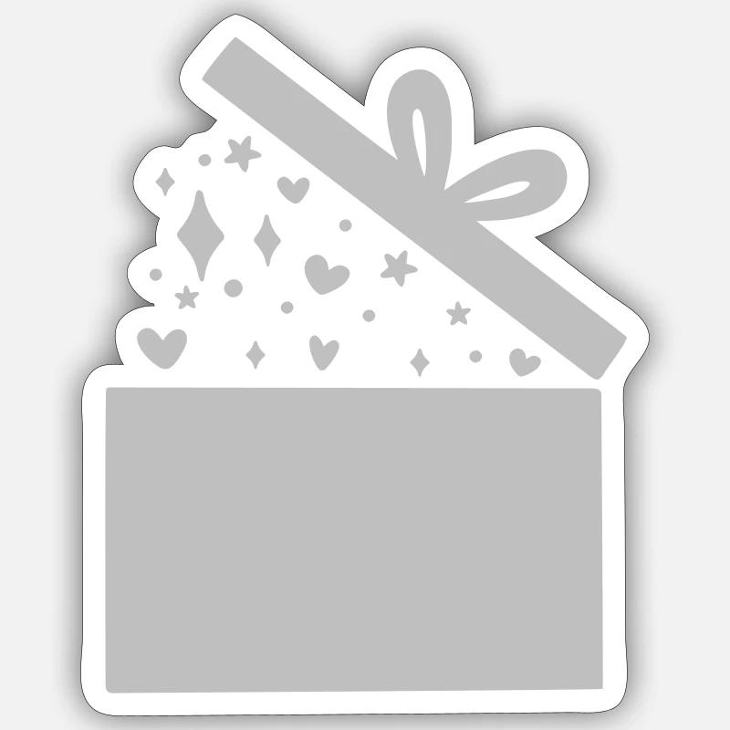 Geschenk einfärbig - Sticker Größe S (10 x 10 cm) - Mattweiß
