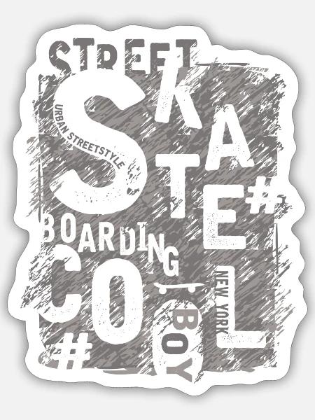 Skate - Sticker Größe S (10 x 10 cm) - Mattweiß