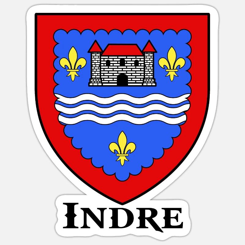 Indre blason - Sticker taille S (10 x 10 cm) - blanc mat