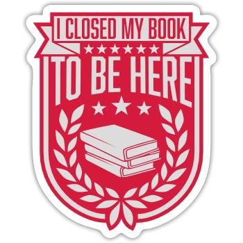 I closed my book - Sticker Größe S (10 x 10 cm) - Mattweiß - Vorne