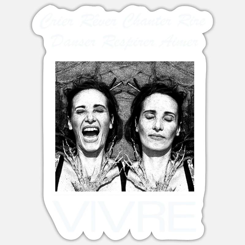 VIVRE White - Sticker taille S (10 x 10 cm) - blanc mat