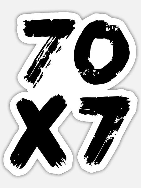 70x7: Unendliche Vergebung - Matthäus-Evangelium - Sticker Größe S (10 x 10 cm) - Mattweiß