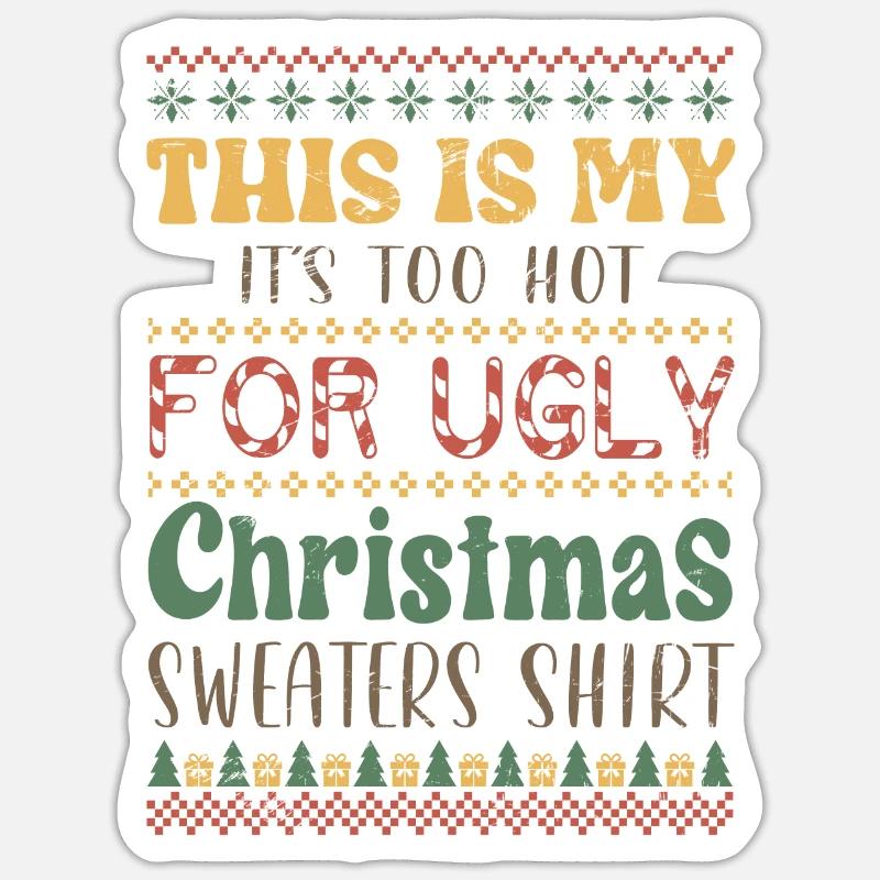 Pull moche, Noël, XMAS, Noël Sticker taille S (10 x 10 cm)