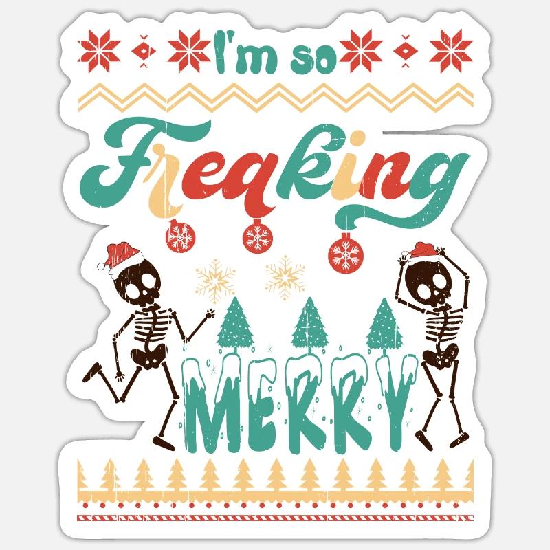 Joyeux Noël, Noël, Pull moche, Noël Sticker taille S (10 x 10 cm)