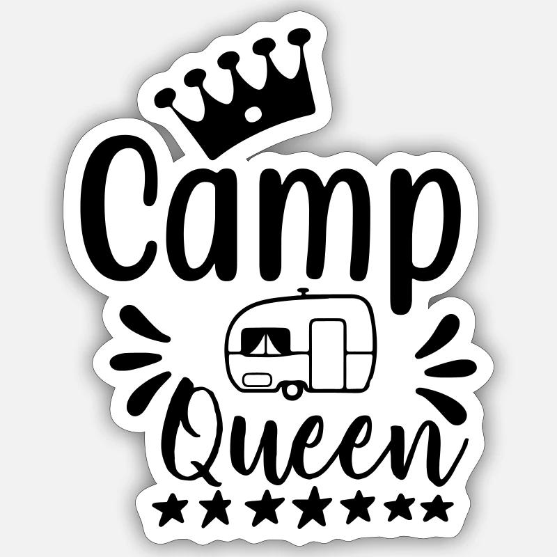 Camp Queen - Sticker size S (10 x 10 cm) - white matte