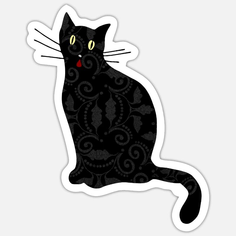 Chat - Sticker taille S (10 x 10 cm) - blanc mat