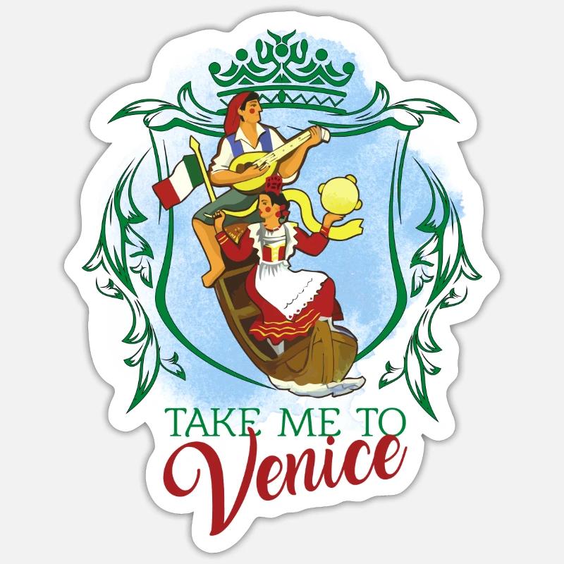 EMMÈNE-MOI À VENISE - Sticker taille S (10 x 10 cm) - blanc mat