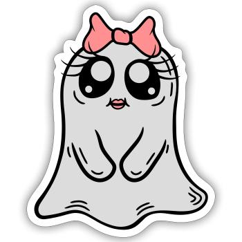 Little sweet ghost girl - Sticker size S (10 x 10 cm) - white matte - Front