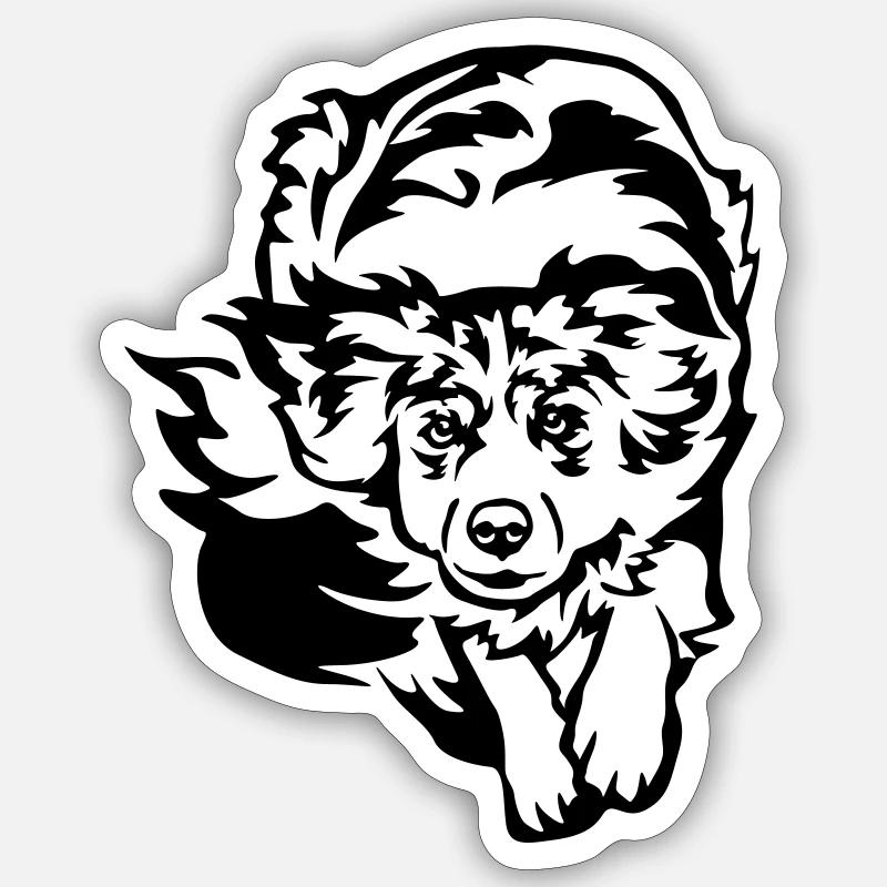 Berger australien - Sticker taille S (10 x 10 cm) - blanc mat