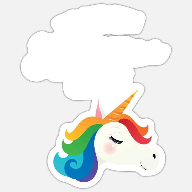 Die Mit Dem Einhorn Spricht - Sticker Größe S (10 x 10 cm) - Mattweiß