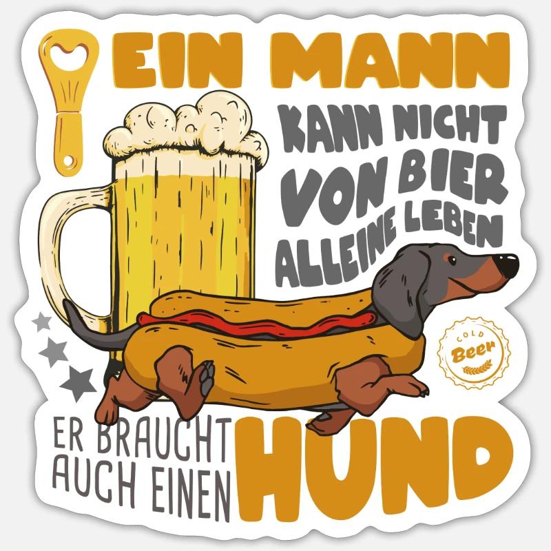 Bier-Dackel Sticker Größe S (10 x 10 cm)