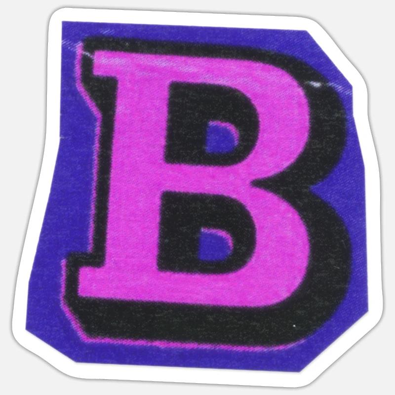 Typographie Lettre B - Sticker taille S (10 x 10 cm) - blanc mat