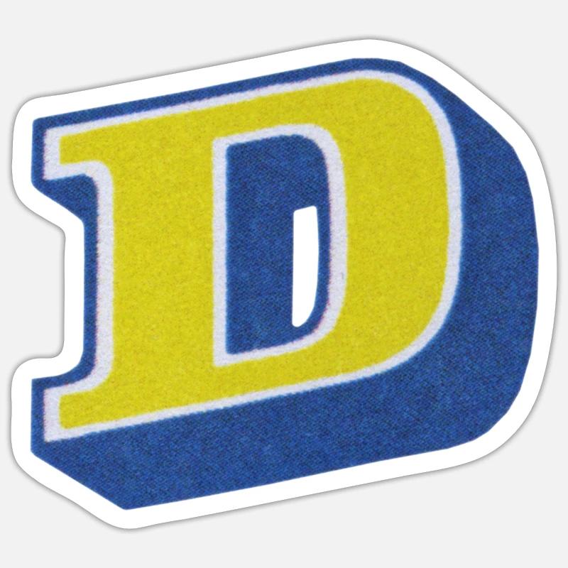 Buchstabe D Typografie - Sticker Größe S (10 x 10 cm) - Mattweiß