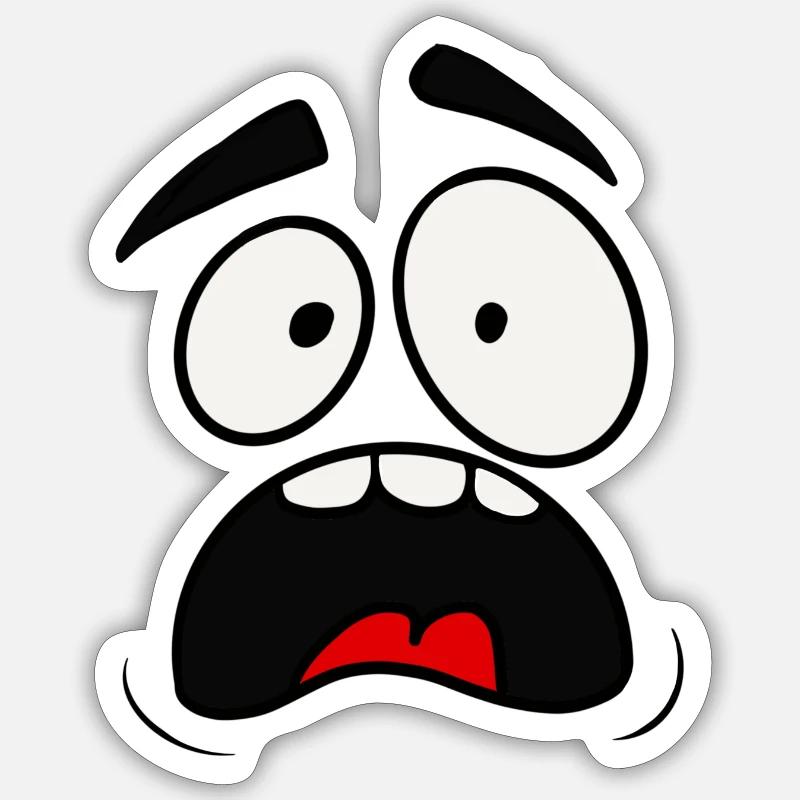 Scared face Sticker size S (10 x 10 cm)