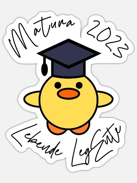 Matura 2023 lebende LegEnte - Sticker Größe S (10 x 10 cm) - Mattweiß