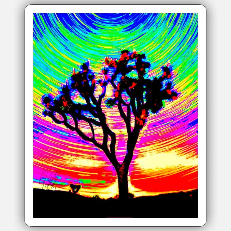 Bunter Baum - Sticker Größe S (10 x 10 cm) - Mattweiß