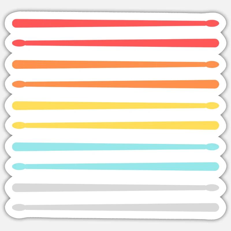 Drumsticks - Sticker Größe S (10 x 10 cm) - Mattweiß