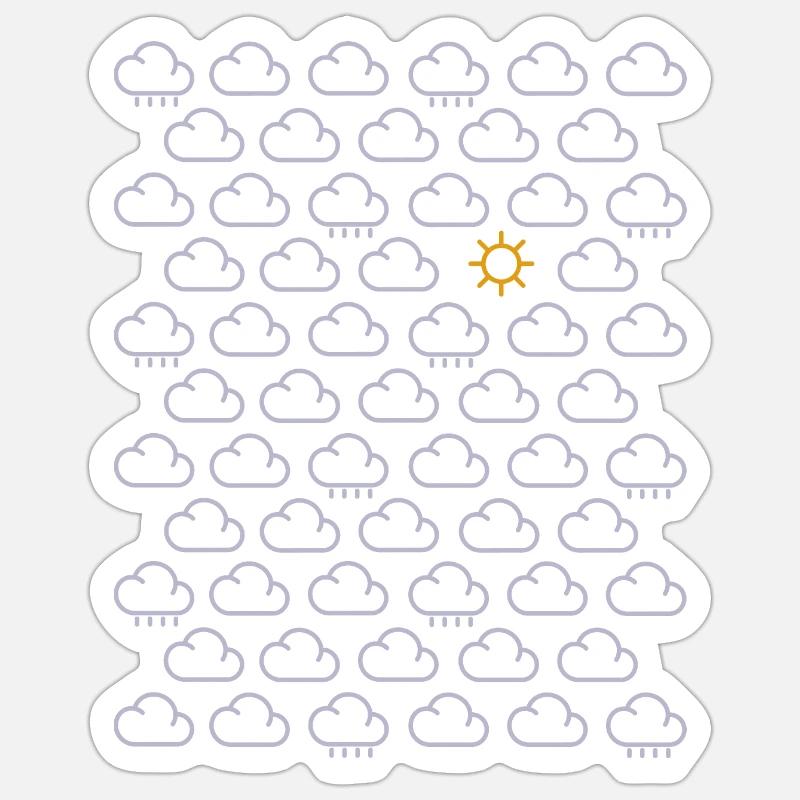 Clouds Rain Sun 2 - Sticker size S (10 x 10 cm) - white matte