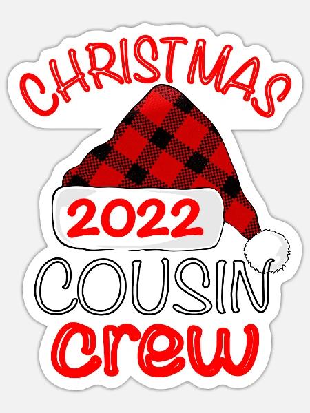 Christmas Cousin Crew - Sticker Größe S (10 x 10 cm) - Mattweiß