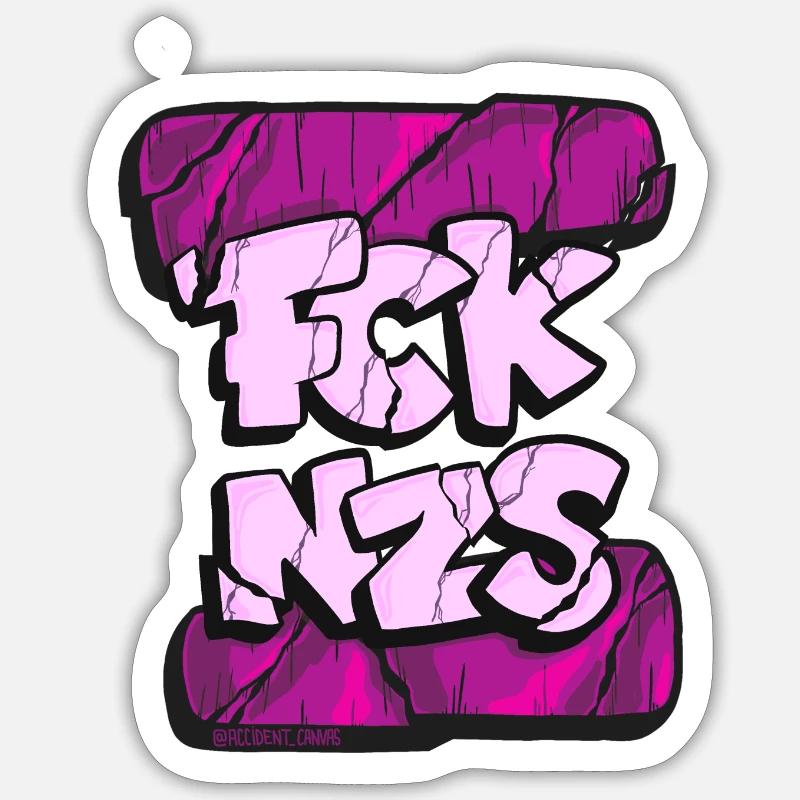 FCKNZS pink - Sticker Größe S (10 x 10 cm) - Mattweiß