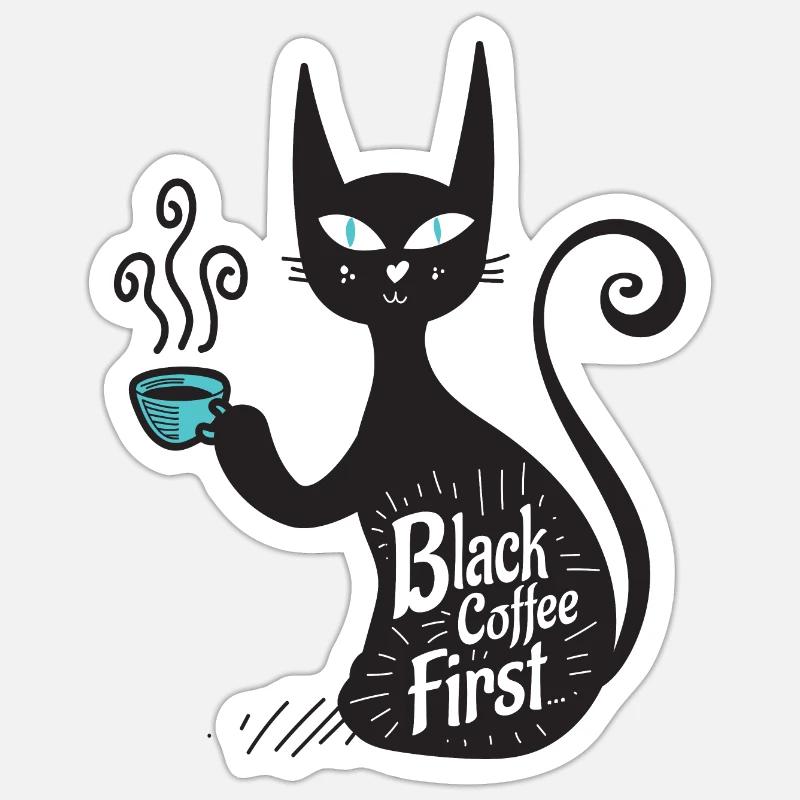 Black Coffee First Sticker size S (10 x 10 cm)