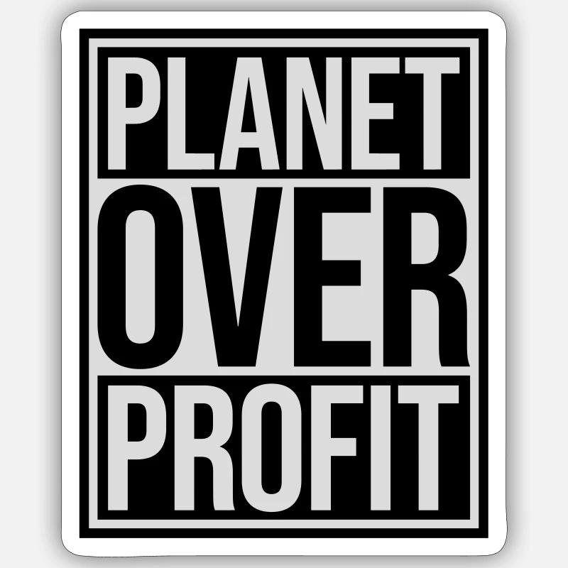 Planète sur le devis de profit Sticker taille S (10 x 10 cm)