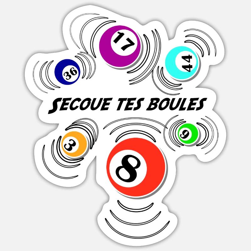 secoue tes boules bingo - Sticker taille S (10 x 10 cm) - blanc mat