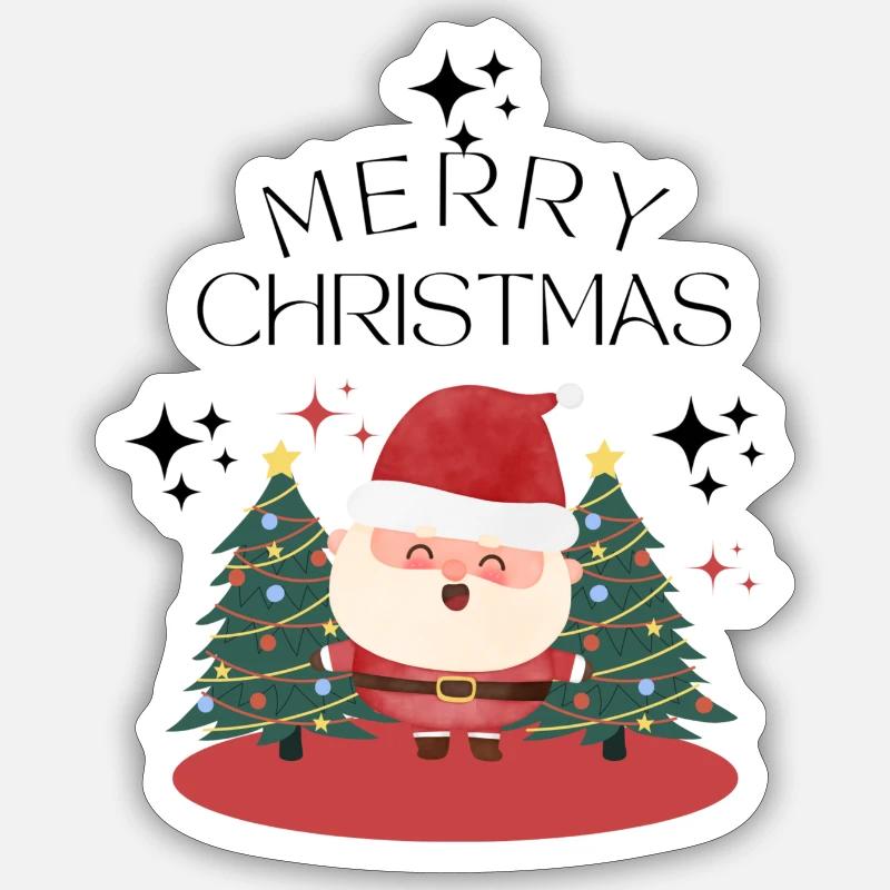 Merry Christmas - Sticker Größe S (10 x 10 cm) - Mattweiß