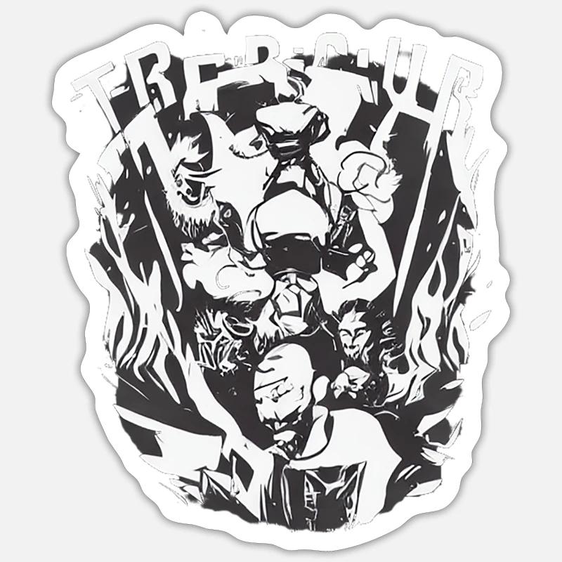 Les héros - Sticker taille S (10 x 10 cm) - blanc mat