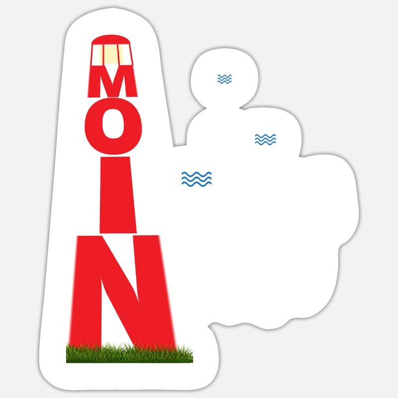 Leuchtturm Moin - Sticker Größe S (10 x 10 cm) - Mattweiß