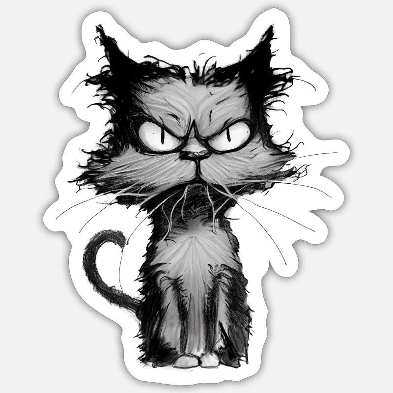 kleiner grumpy Kater Sticker Größe S (10 x 10 cm)