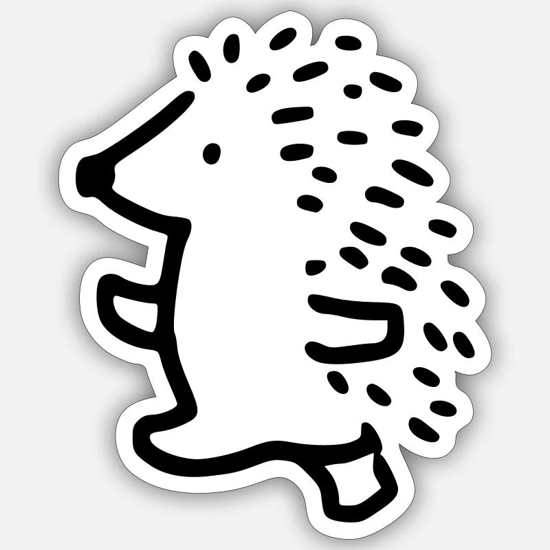 Hedgehog - Sticker size S (10 x 10 cm) - white matte