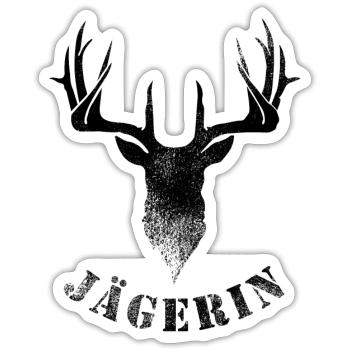 Jägerin - Sticker Größe S (10 x 10 cm) - Mattweiß - Vorne