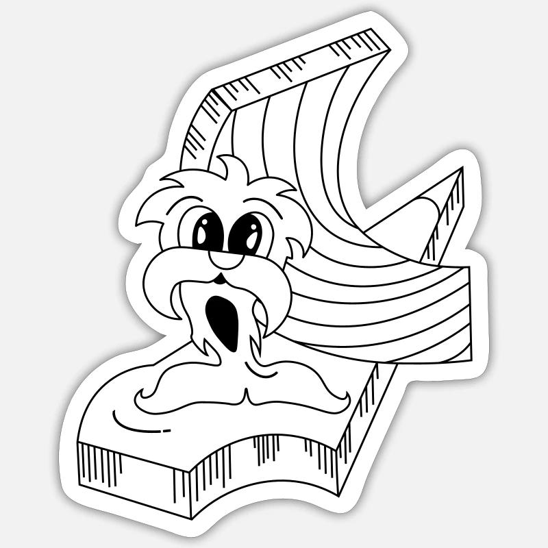 Pinguinmann auf Eisscholle Sticker Größe S (10 x 10 cm)