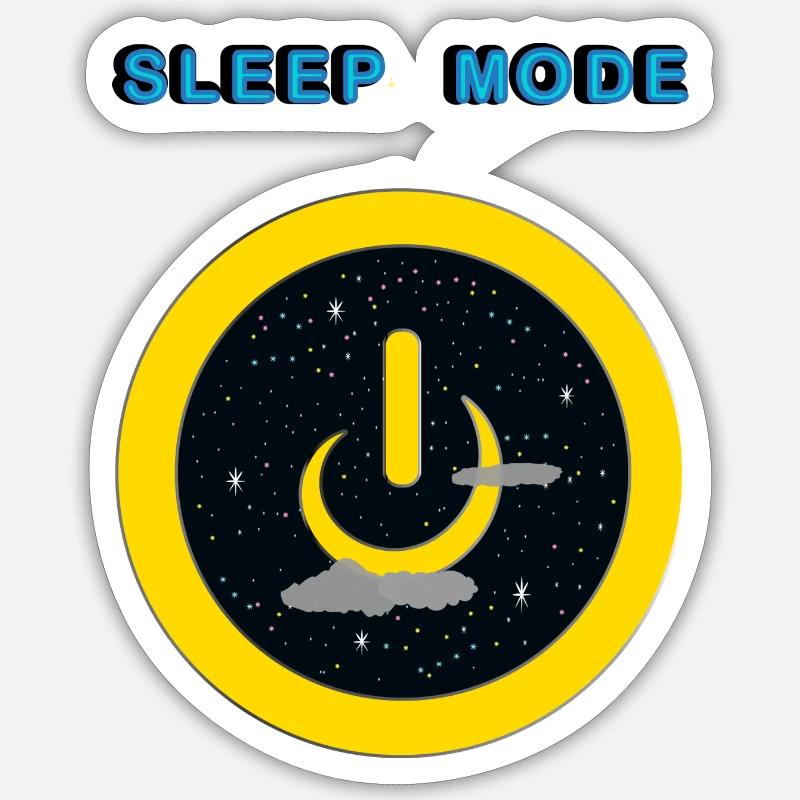 Mode veille - Sticker taille S (10 x 10 cm) - blanc mat