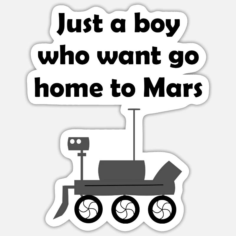 Les explorateurs de Mars - Sticker taille S (10 x 10 cm) - blanc mat