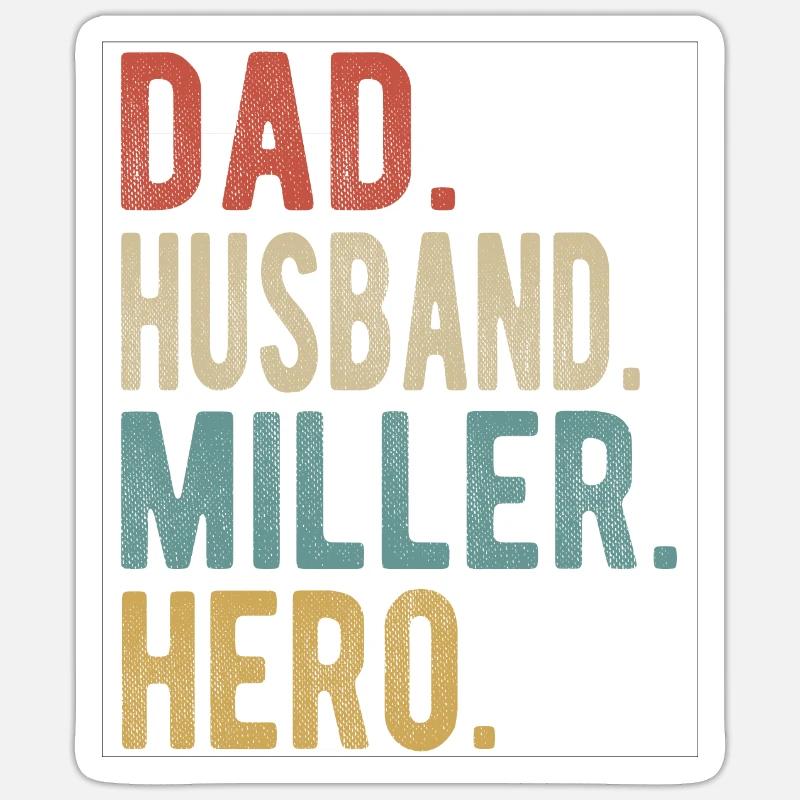 Müller Papa Ehemann Held - Sticker Größe S (10 x 10 cm) - Mattweiß
